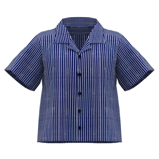 STRIIIPED CAMP COLLAR SHIIIRT